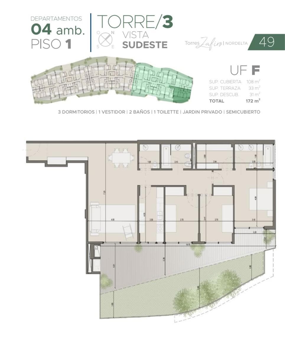 Financed One-Bedroom Apartment - 4 AMB in ZAFIRO NORDELTA