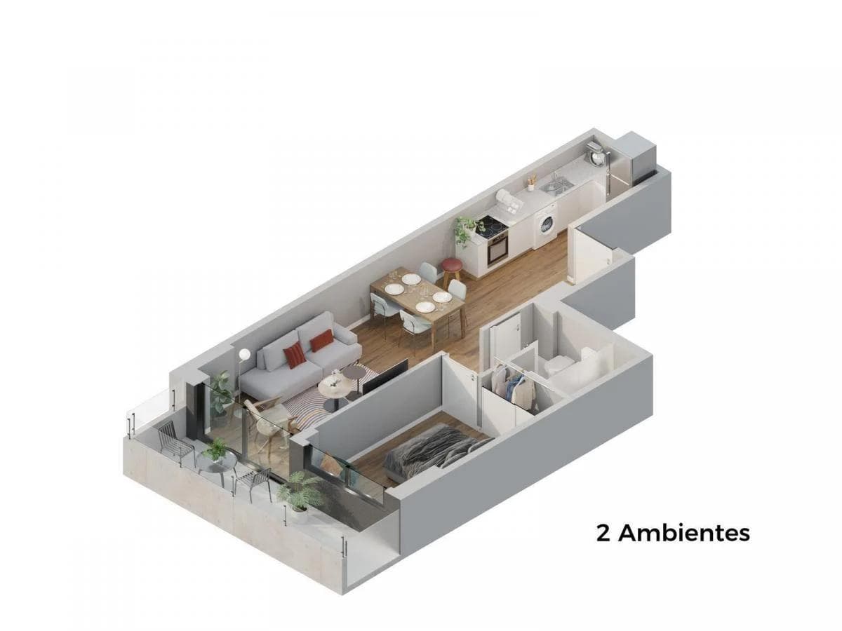 2-Room Apartment for Sale (Under Construction) in Belgrano