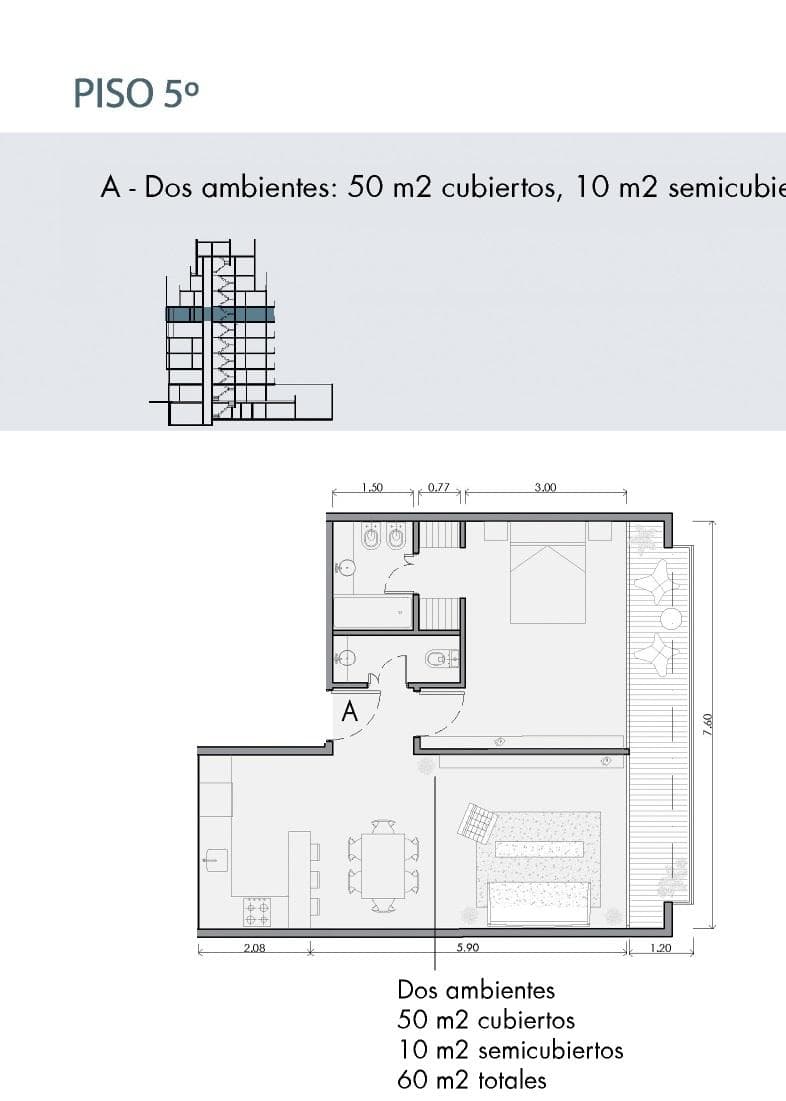 2-room apartment in Palermo