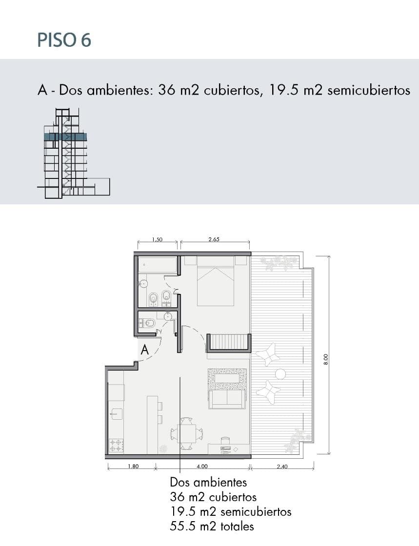 Two-room apartment in Palermo