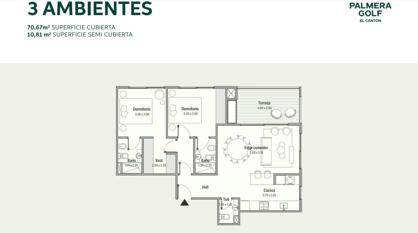 3-room apartments with amenities and a garage in GOLF Canton