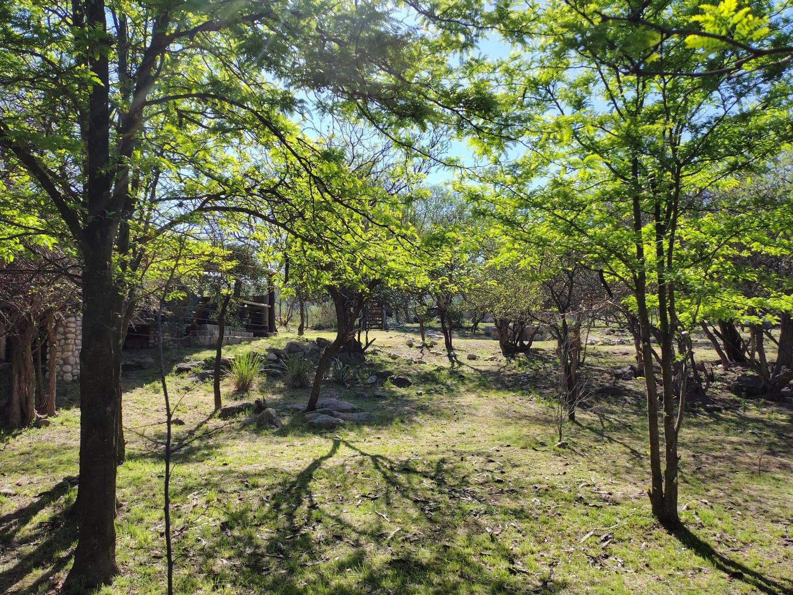 Adobe house in a natural setting, with a spacious porch overlooking the park | Camino al Dique | Villa de Las Rosas