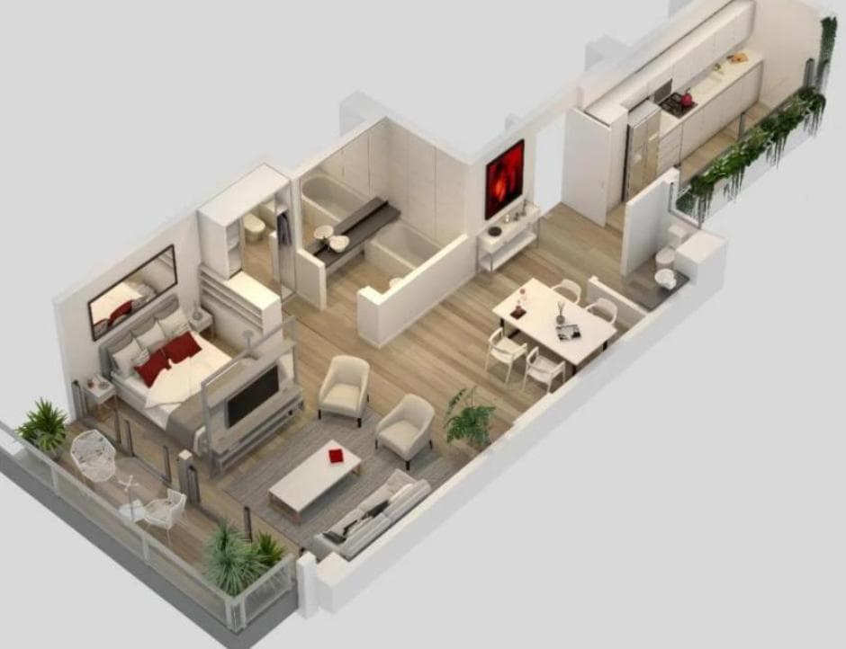 2-room apartment for sale in Las Cañitas, with a front balcony,