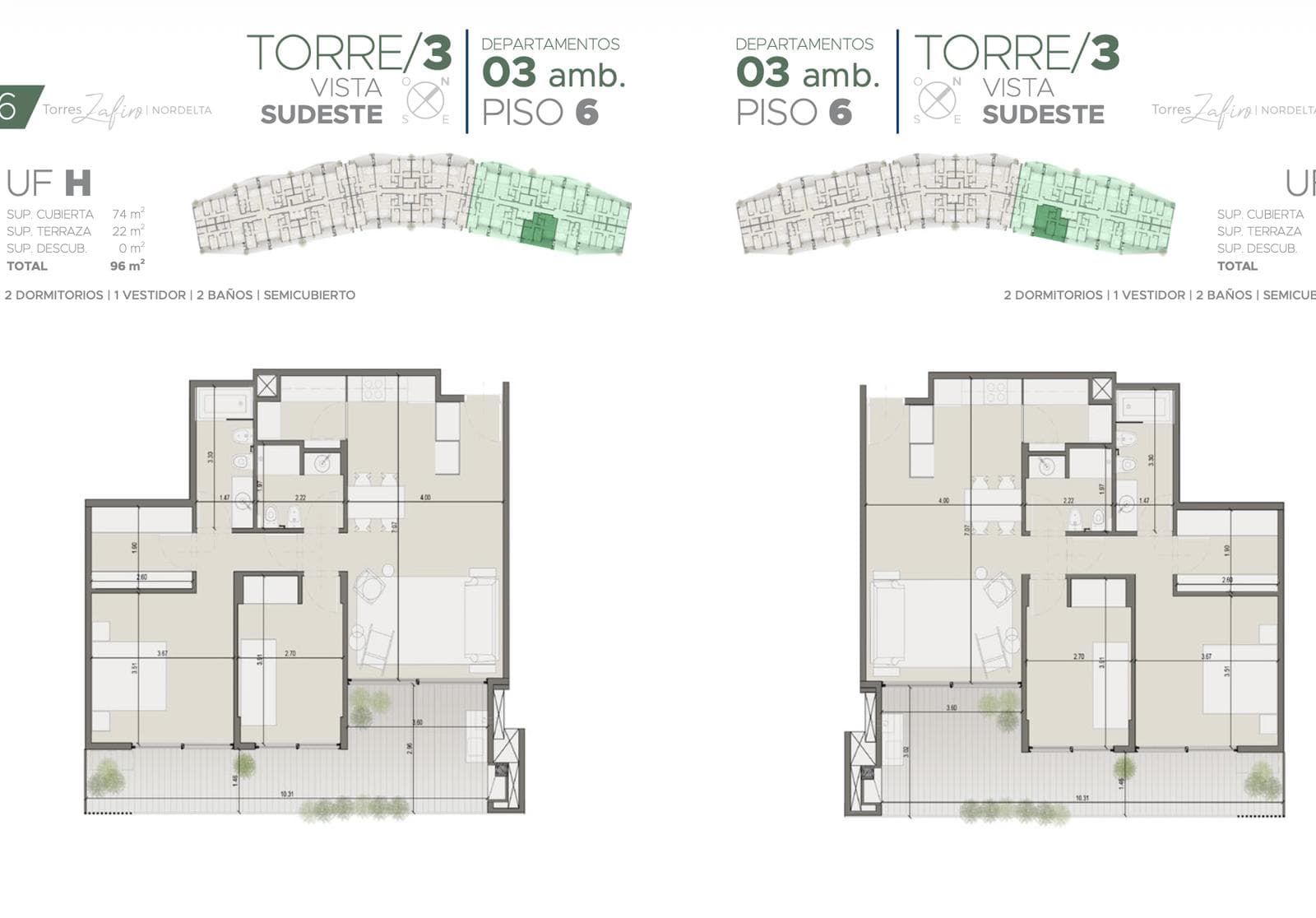 Financed Apartment - 2 bedrooms - balcony/terrace - assigned parking space - Nordelta Centro, Zafiro