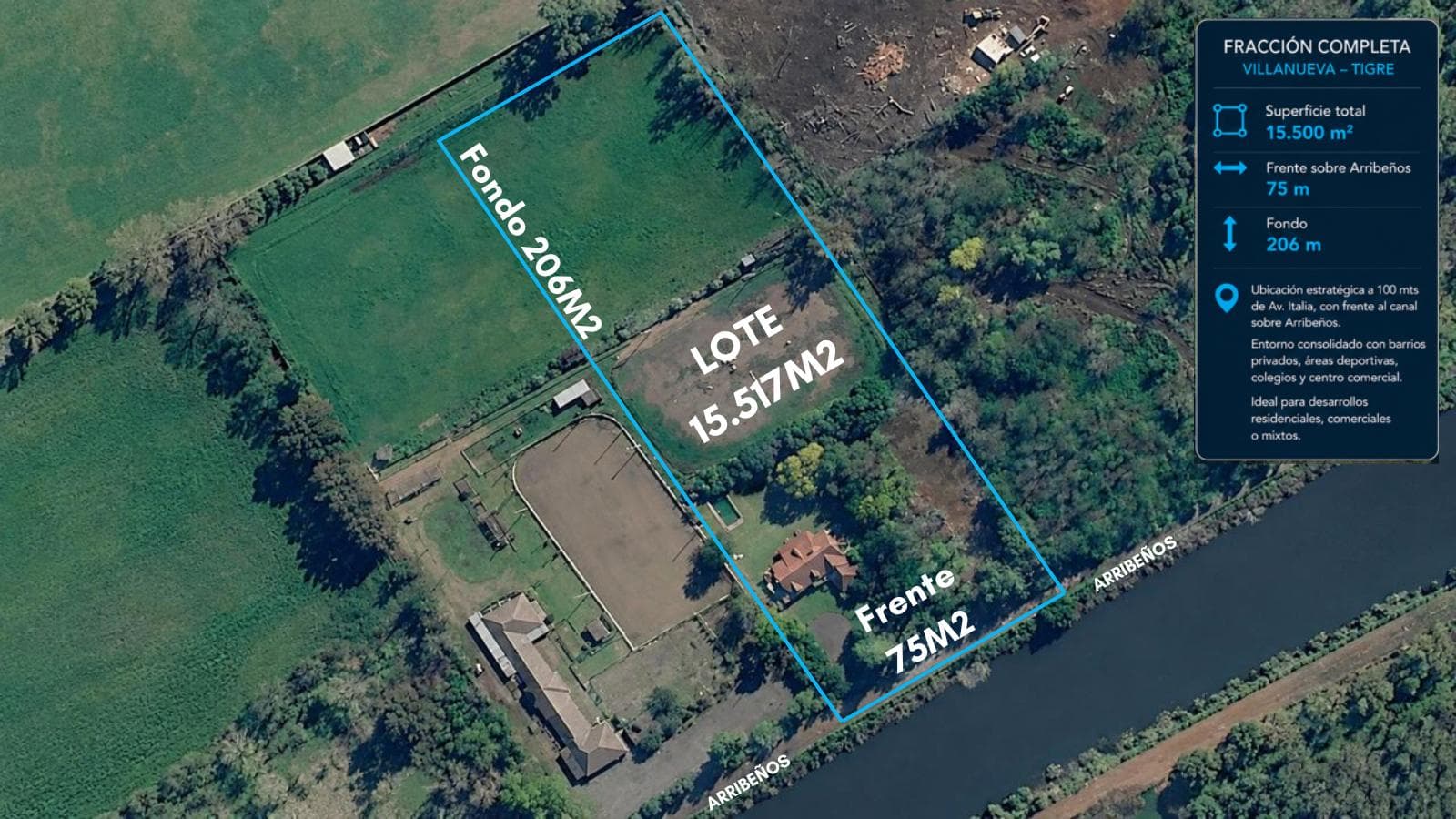 15,000-square-meter Lot for Sale - Near Arribeños - Villanueva