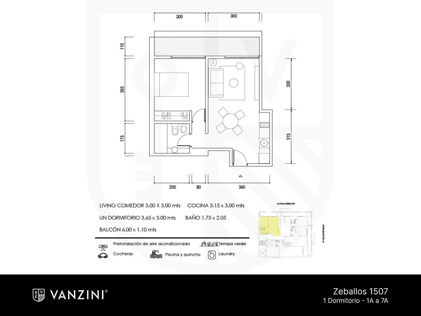1-Bedroom Apartment on the Front Side with Amenities in Downtown
