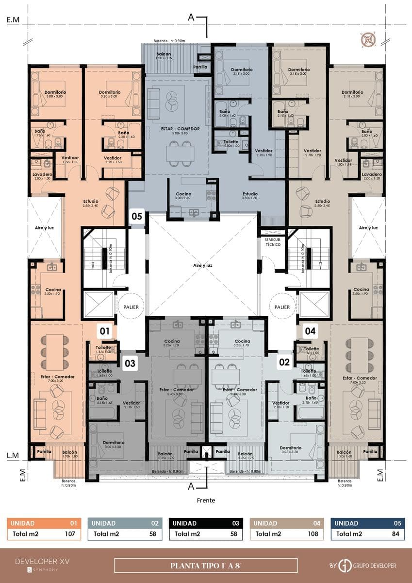 Venta - Departamento 2 AMB - Edificio Developer Symphony - Zona Güemes
