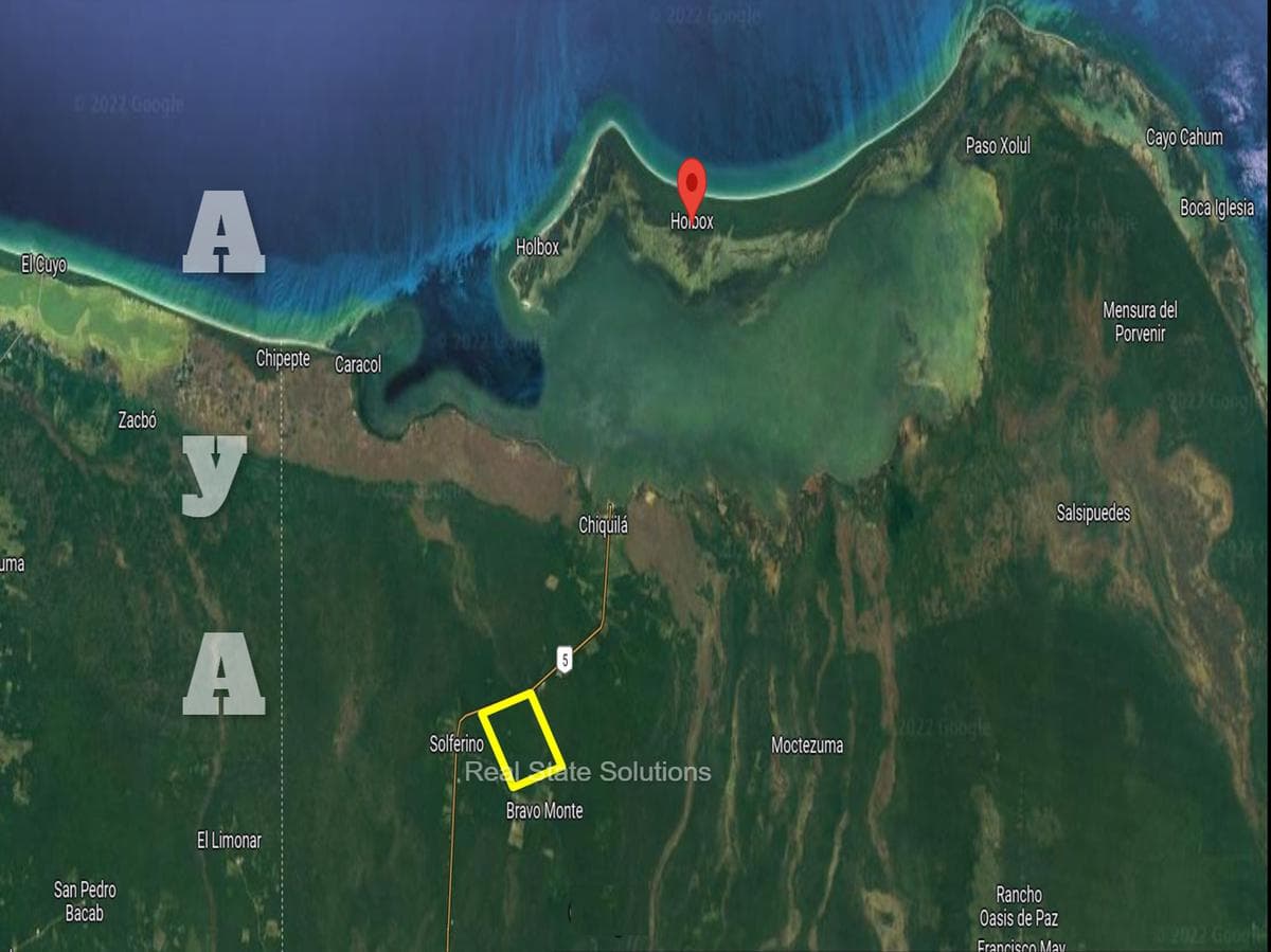 15-hectare lot for sale, 2 km from Solferino, Lázaro Cárdenas, Quintana Roo.