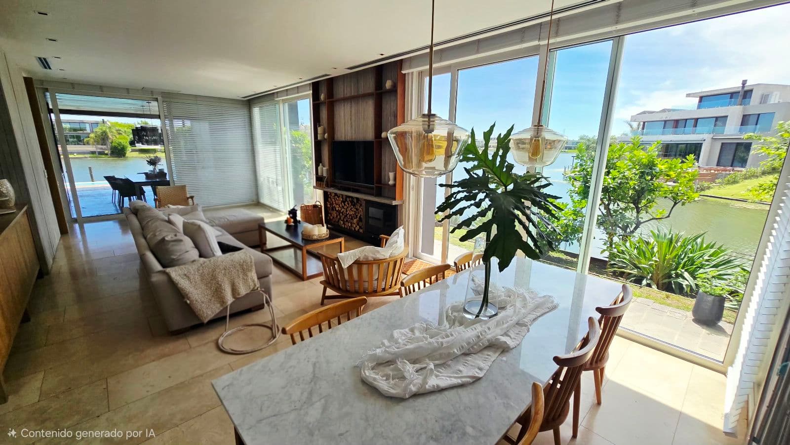 Furnished House for Rent on a Double Lot with Heated Pool and Lake View at El Golf Nordelta, Tigre