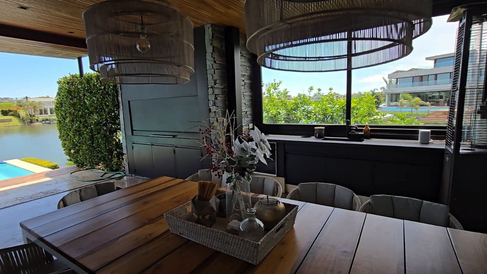 Furnished House for Rent on a Double Lot with Heated Pool and Lake View at El Golf Nordelta, Tigre