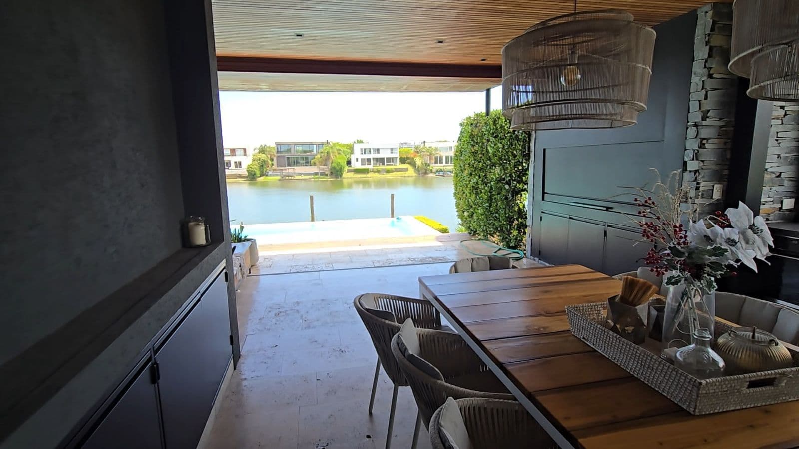 Furnished House for Rent on a Double Lot with Heated Pool and Lake View at El Golf Nordelta, Tigre