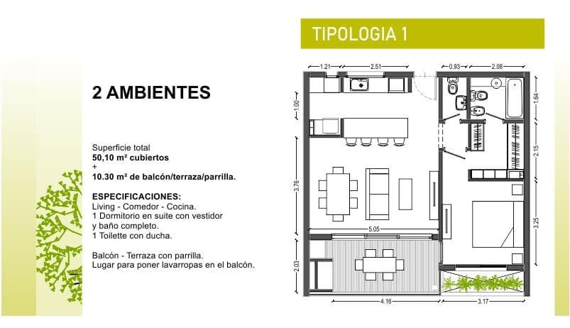 For Sale in Pozo. 2-room apartment, 70 m², with balcony and garage, San Isidro. CLOSING DEC. 27