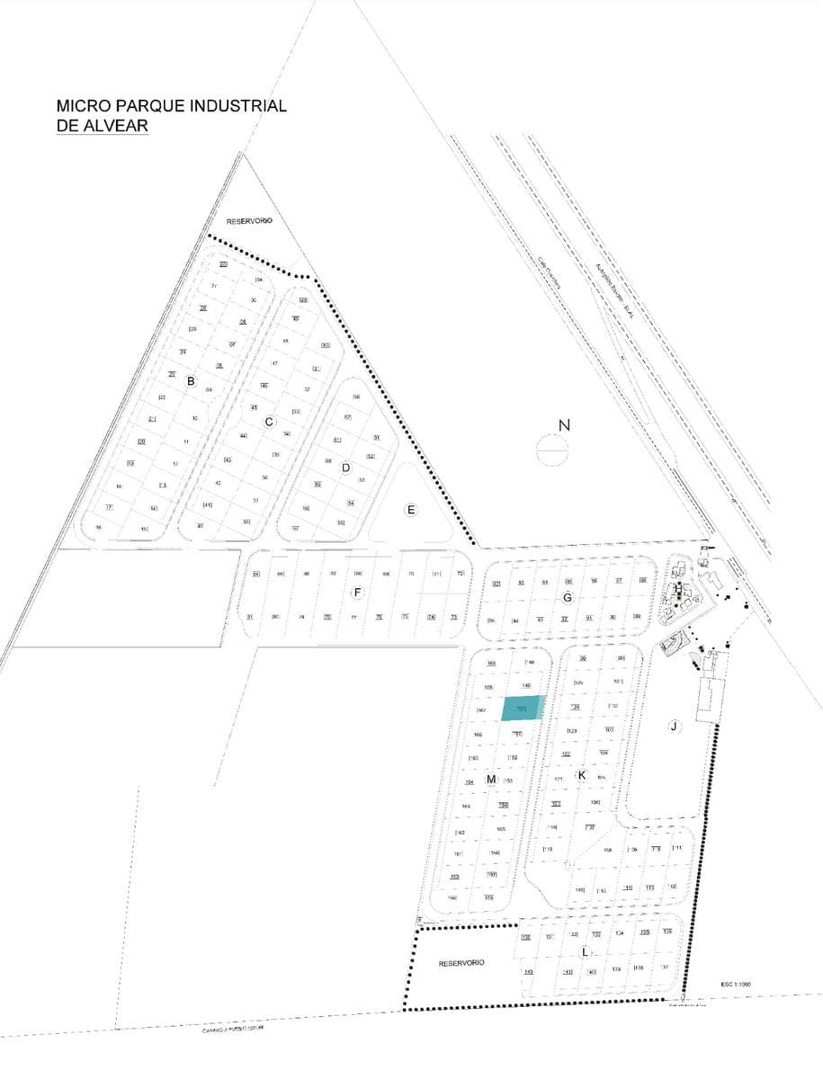 Land in Alvear - LOT No. 150, 1,000 m² in size, with site preparation and concrete foundations