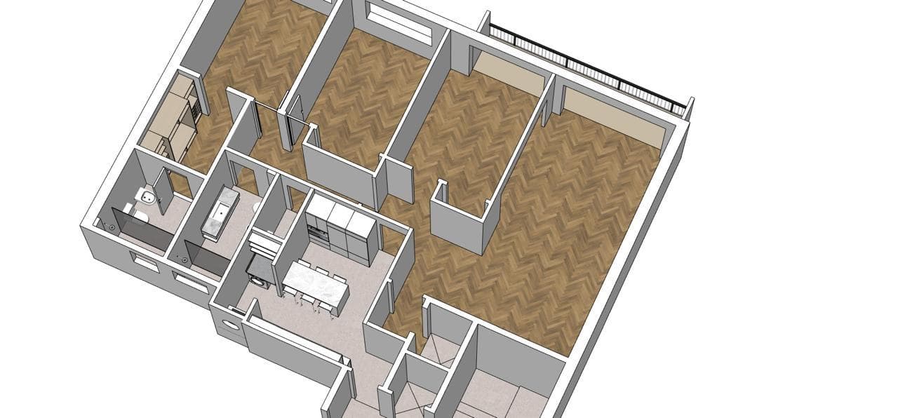 3-bedroom apartment with a maid's quarters and a balcony in an excellent location