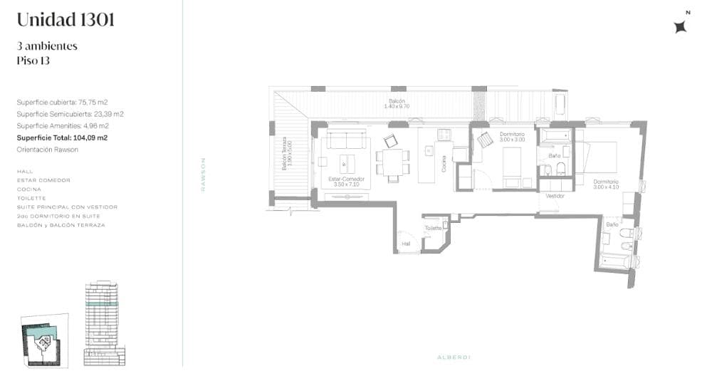 3-room apartment on Rawson Street in the 2700s