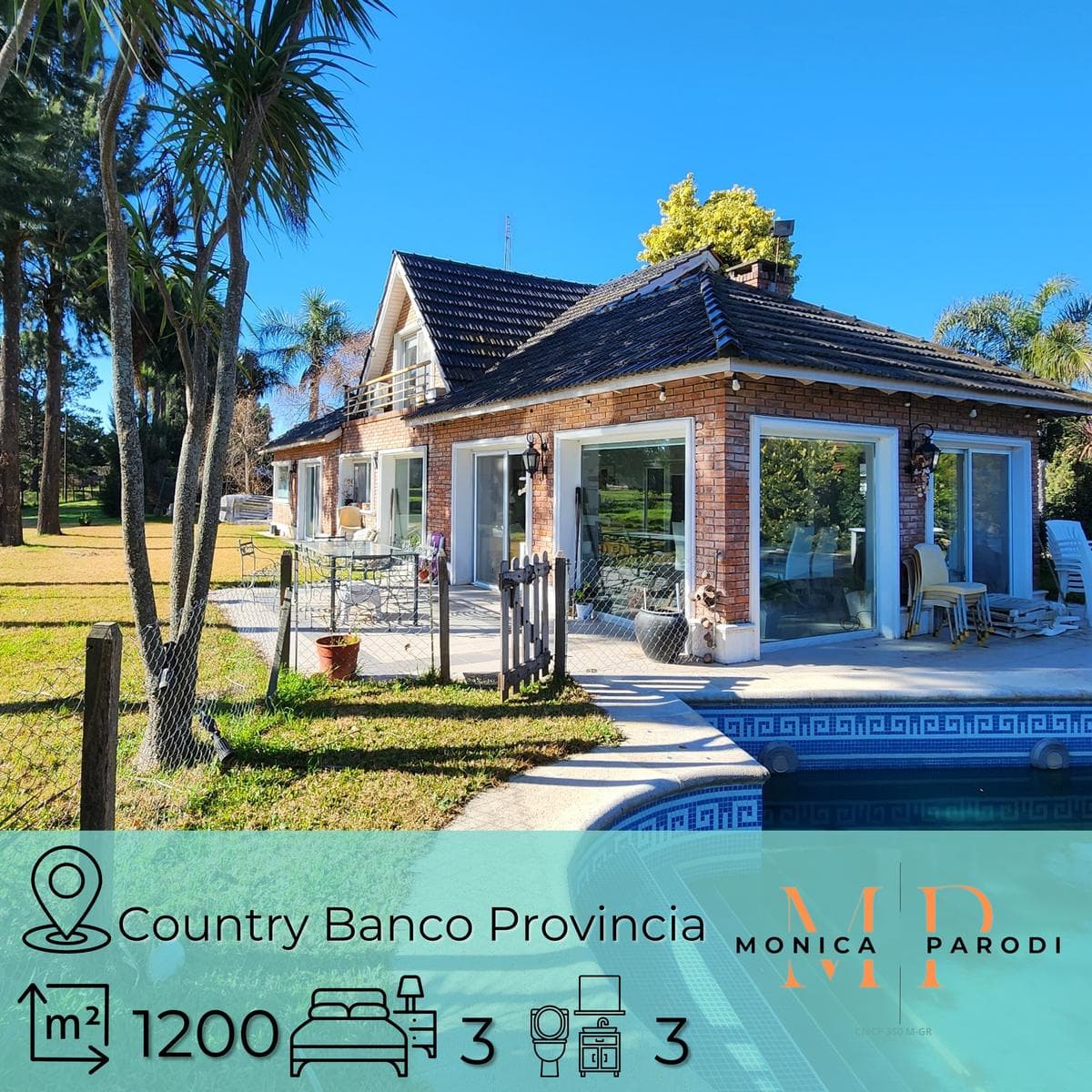 House for Sale in Country Banco Provincia – Spacious Rooms, Pool, and Golf Course View