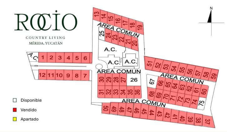 Lot located north of the Merida Country Club, Yucatan.