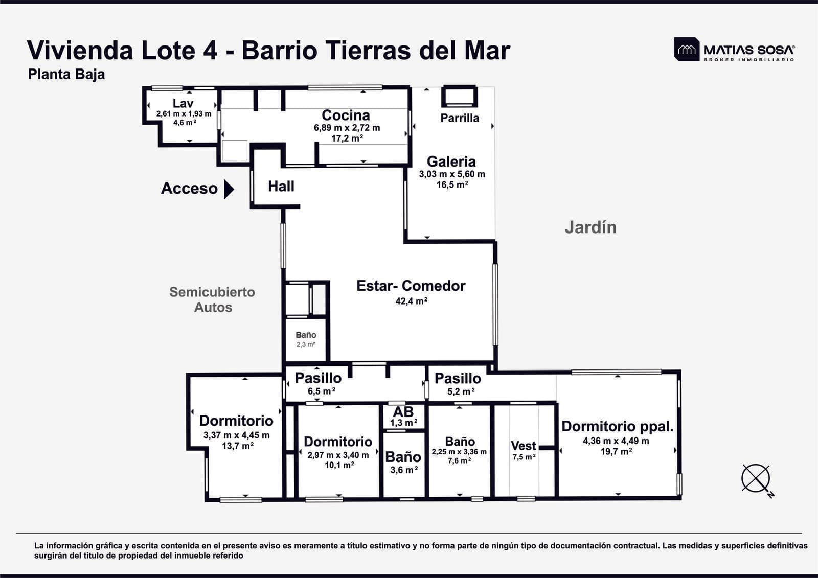 Venta - Casa 4 Ambientes - Parque con Piscina y Galeria con Parrilla - Tierras del Mar