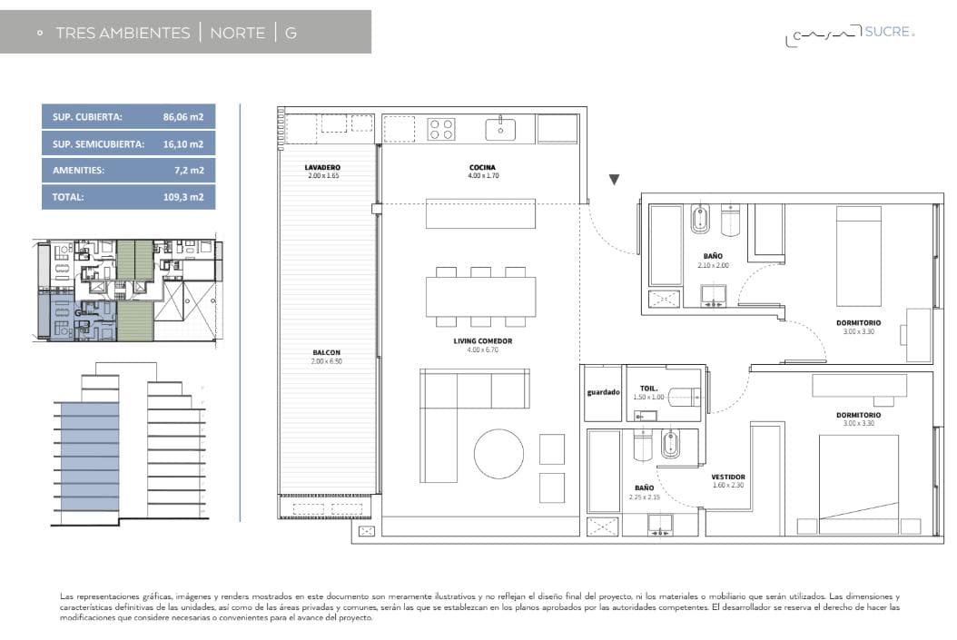 3-room apartment for sale in Belgrano