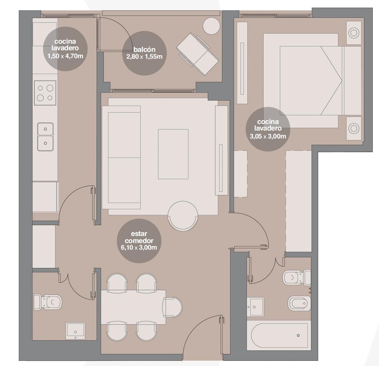 2-Bedroom Apartment in Abasto