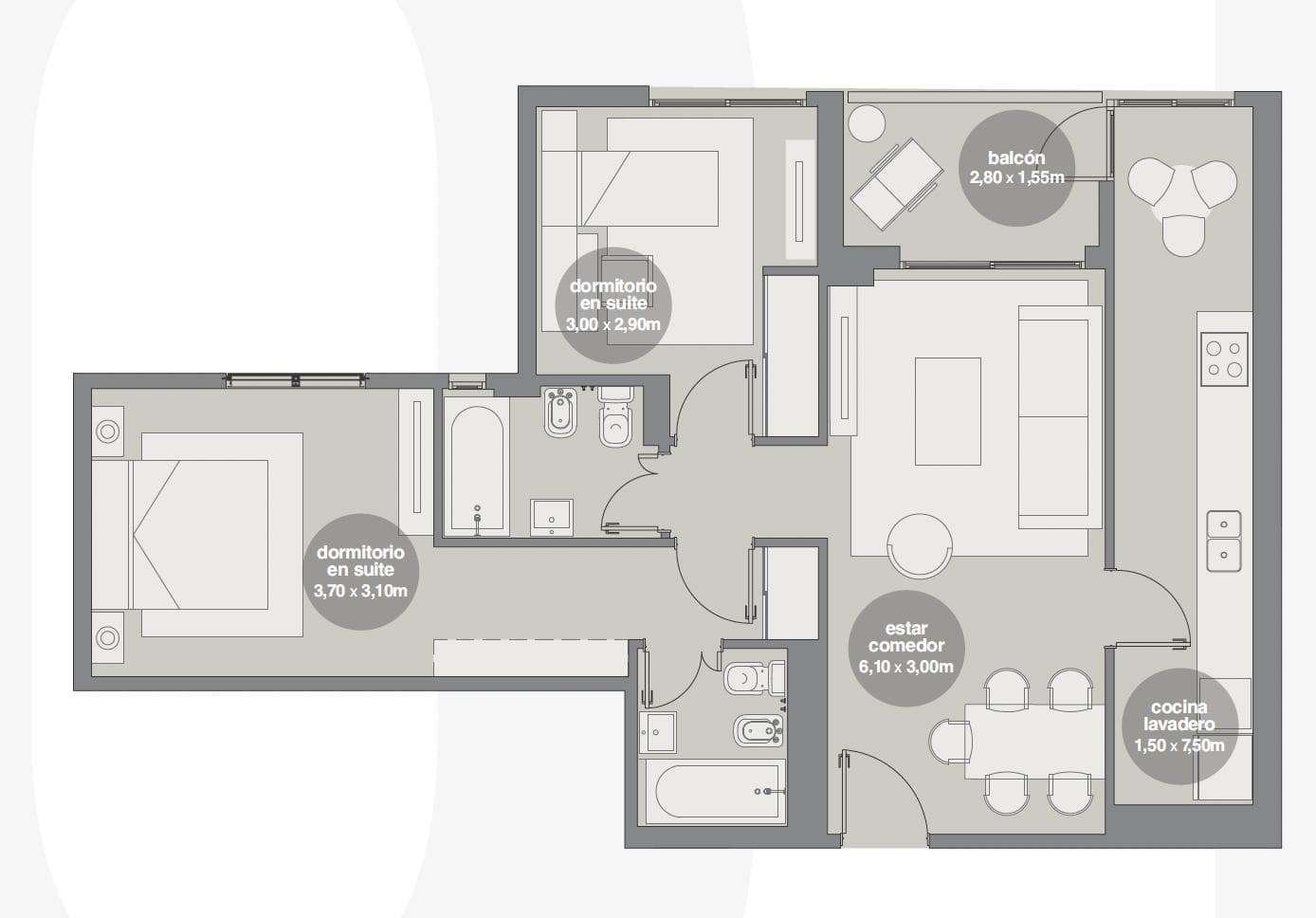 2-Bedroom Apartment in Abasto