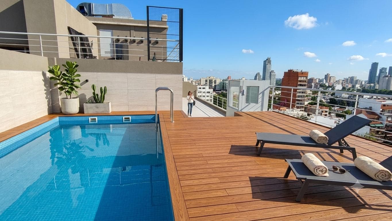 Brand-new 2-room apartment with amenities and low maintenance fees in Nuñez. High-end building.