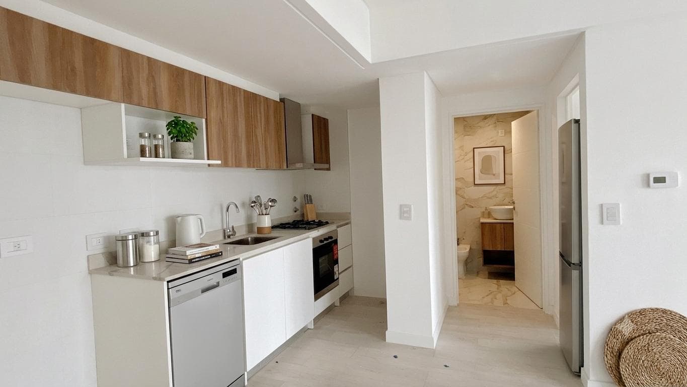 Brand-new 2-room apartment with amenities and low maintenance fees in Nuñez. High-end building.
