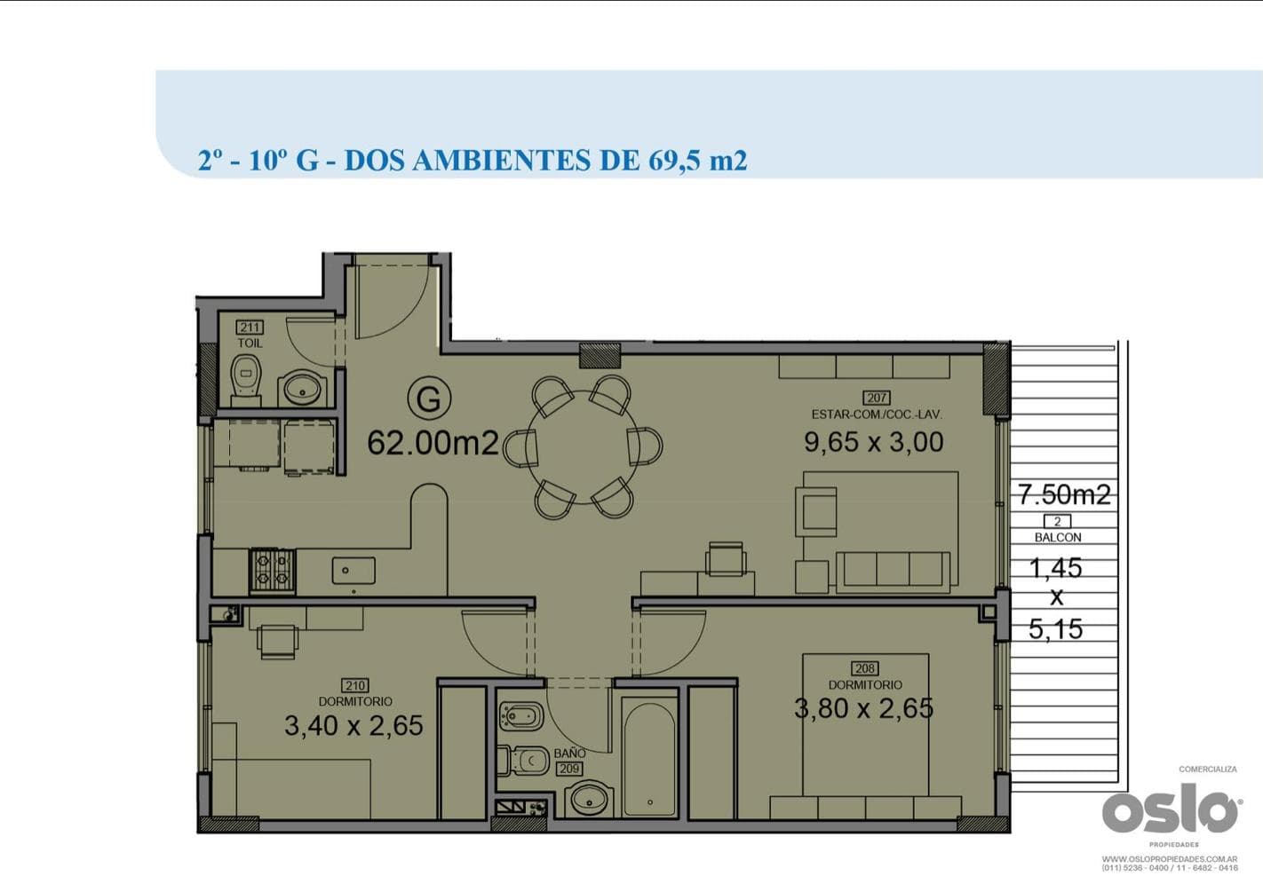 Brand-New 3-Room Apartment with Amenities and Low Maintenance Fees in Núñez
