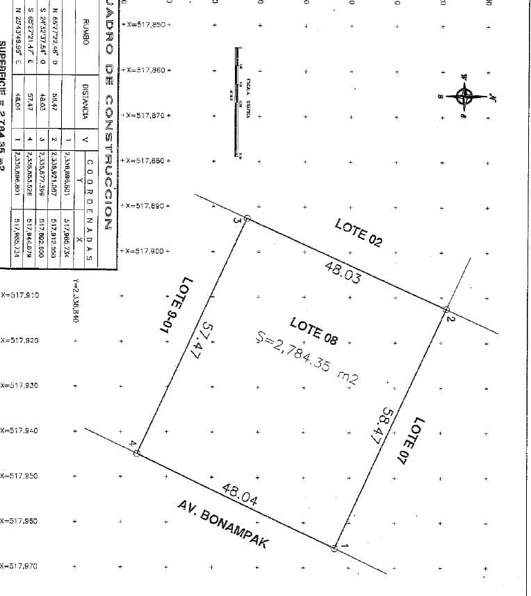 Land for Sale, 2,784.35 m2, Mixed-Use Primary Corridor, SM 9, Bonampak Ave., Cancún.