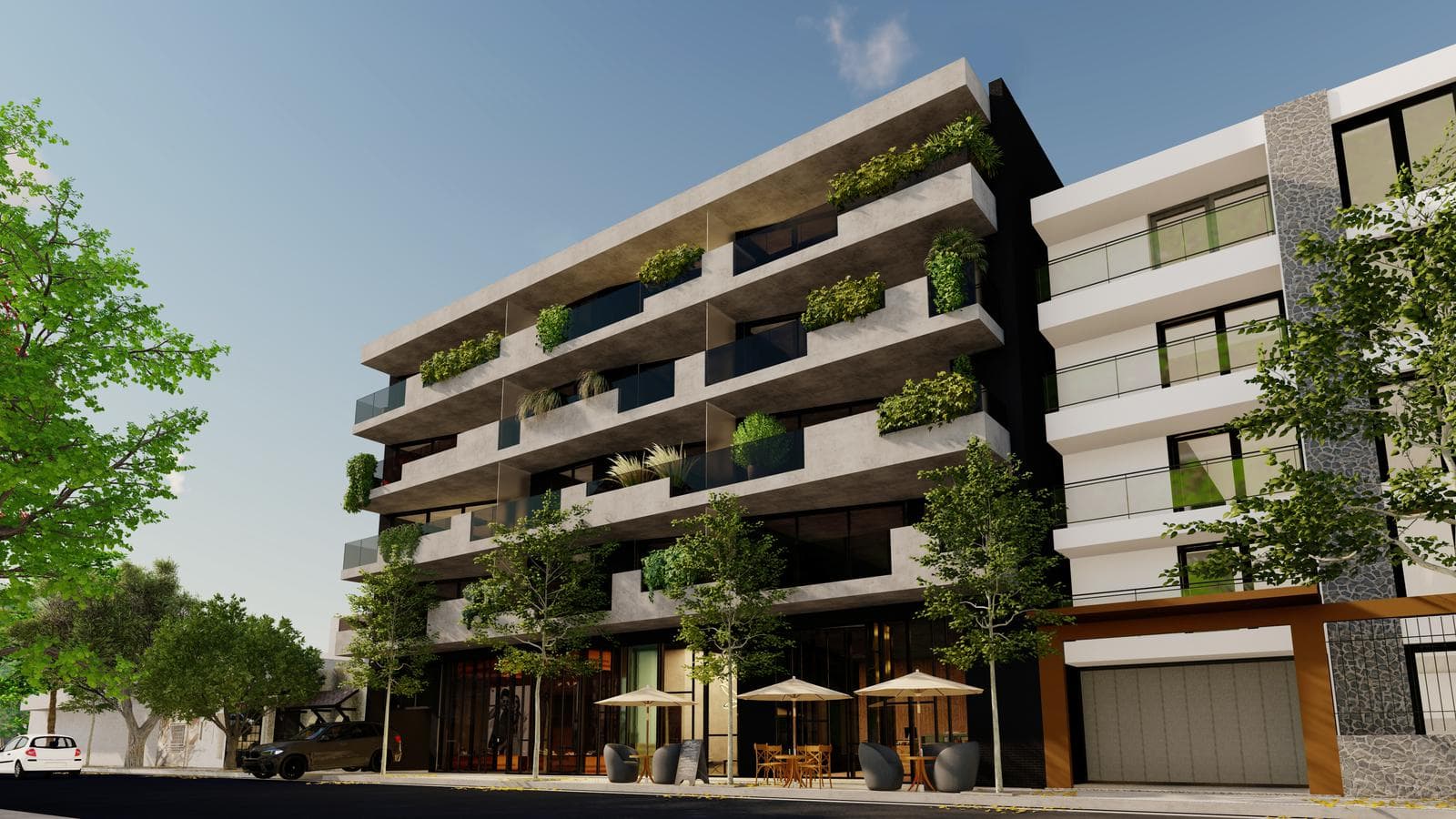 Project: Apto Blanqueo—Covered Parking Garages, Basement Construction. Pichincha, Rosario