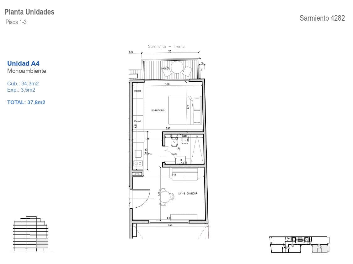 Three-room apartment in Almagro