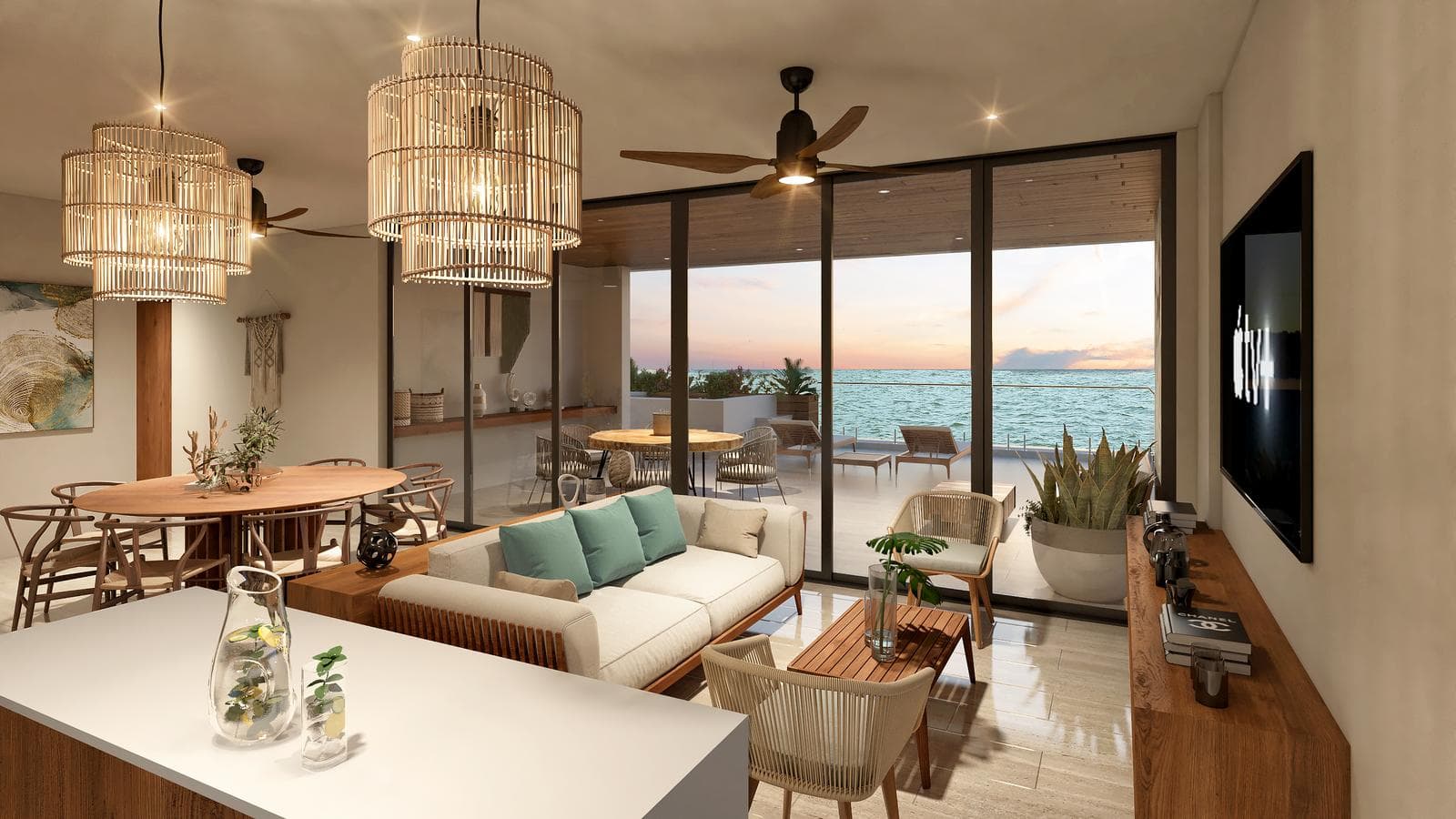 Two-bedroom apartment for sale on Chuburna Puerto Beach