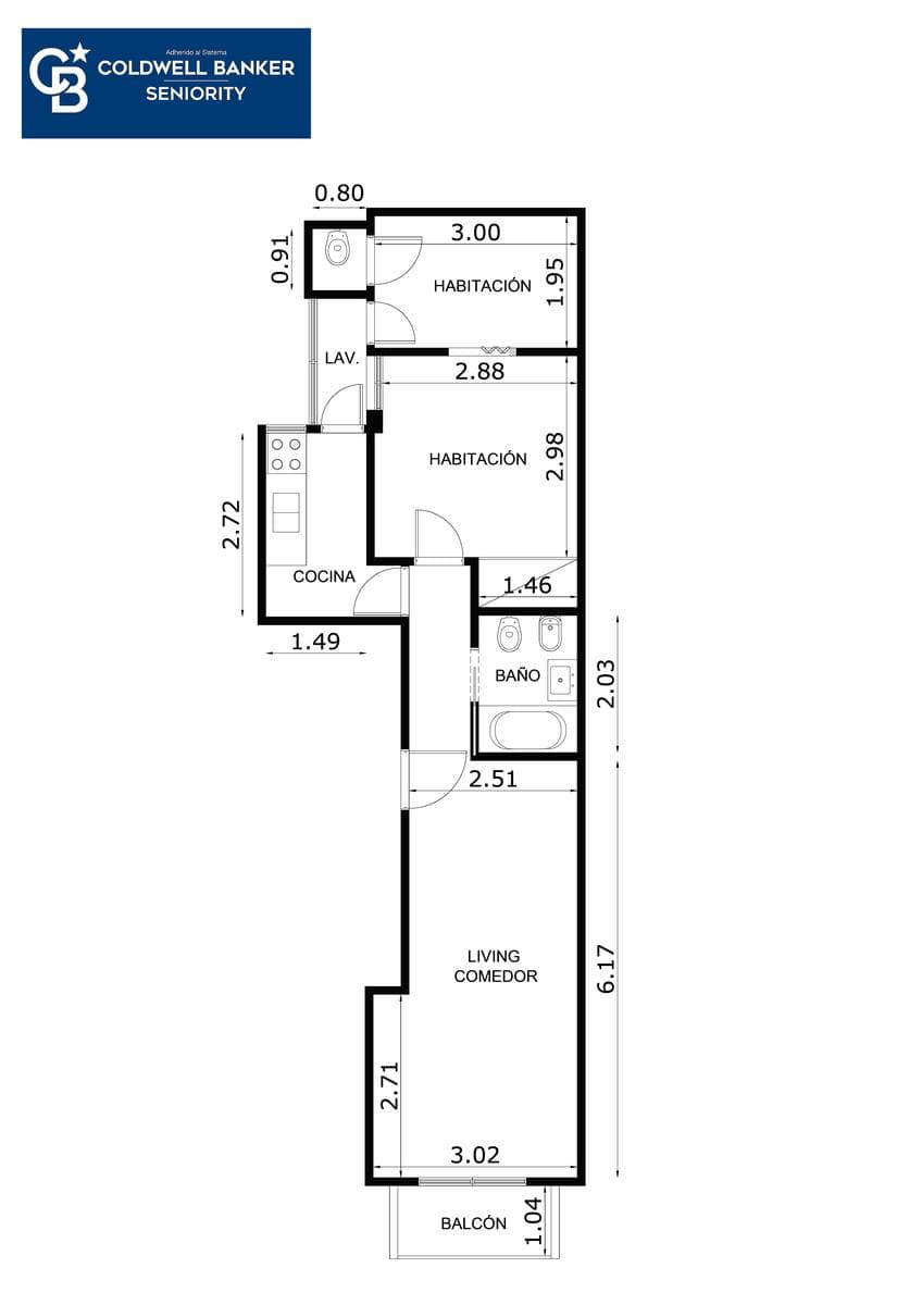 FOR SALE: Bright 2½-room apartment with a balcony in Congreso!