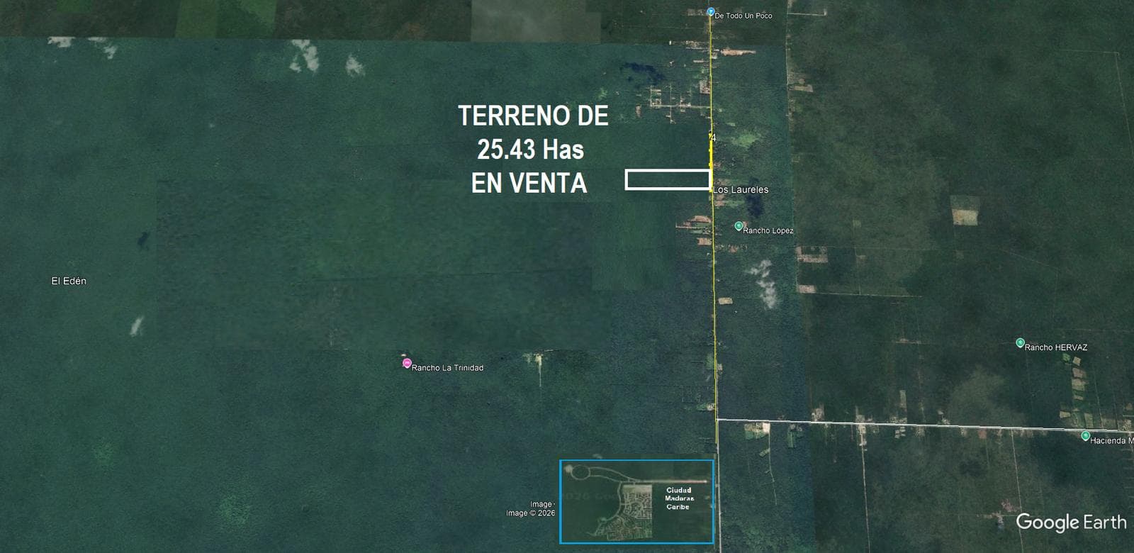 Land for Sale, 25.43 hectares, OPPORTUNITY/TITLED, Cancún-Francisco May Highway, Cancún
