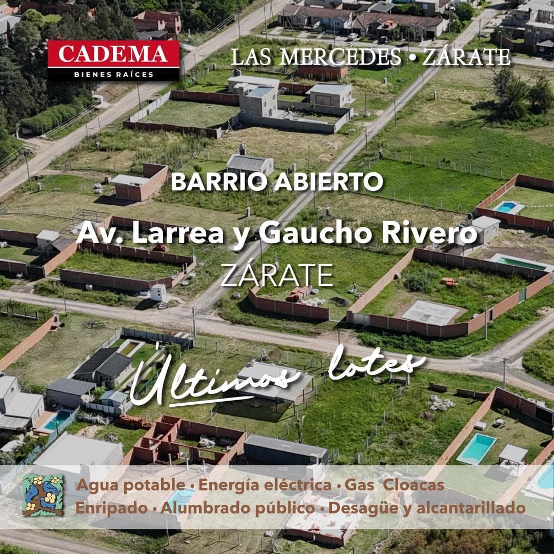 Land for Sale, totaling 603 m2. Las Mercedes, Barrio Abierto in Zárate