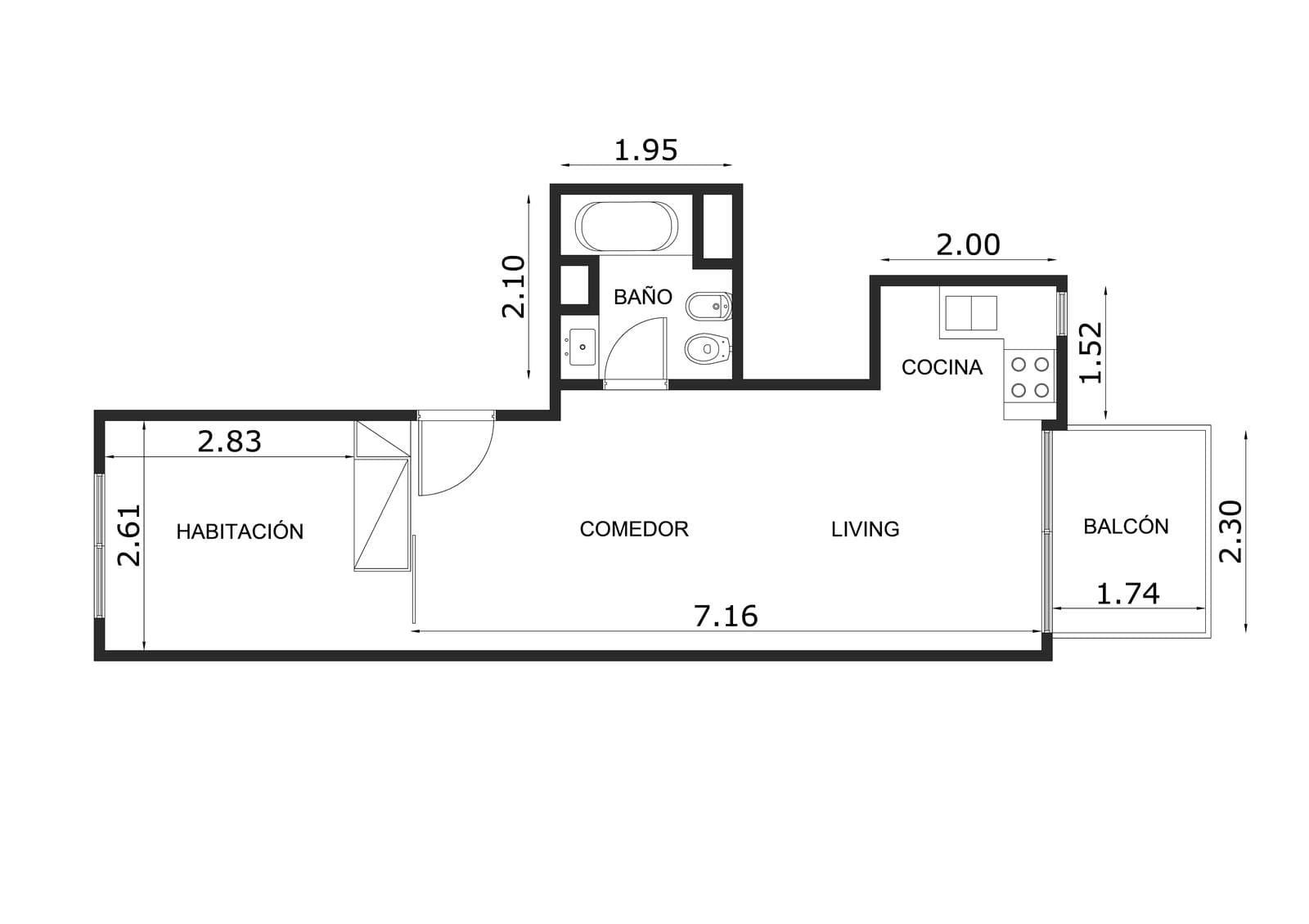 2-Room Apartment for Sale with Garage and Full Amenities in Caballito