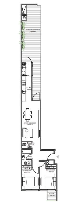 3-room apartment for sale with a terrace, balcony, and grill
