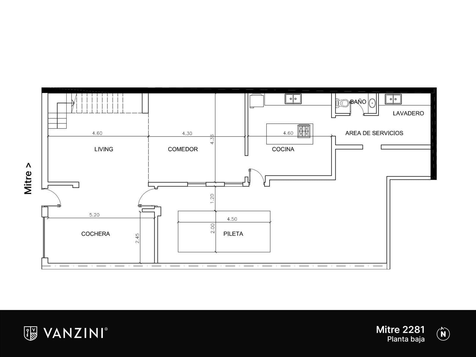 3-bedroom house with a pool and garage in Abasto