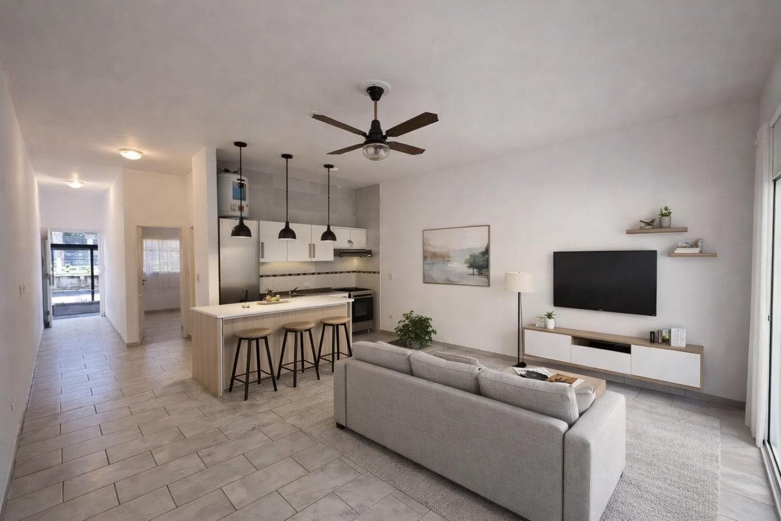 Apartment in Manuel Alberti, 2 bedrooms, 1 bathroom, ground floor, with garden, credit available.