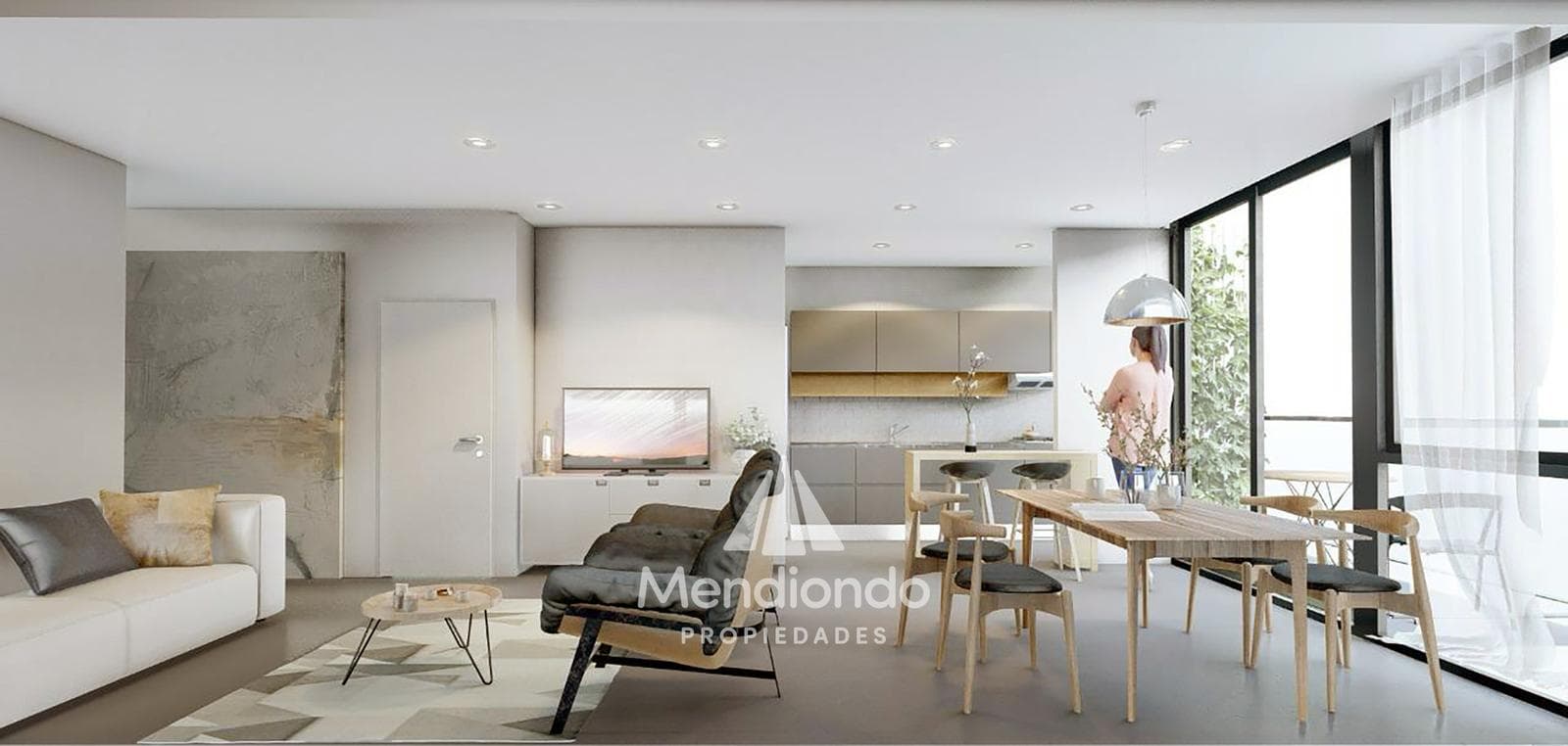 Two-bedroom apartment on the second floor facing the street, with a balcony. Open-air parking space and storage room on Chauvin Street.