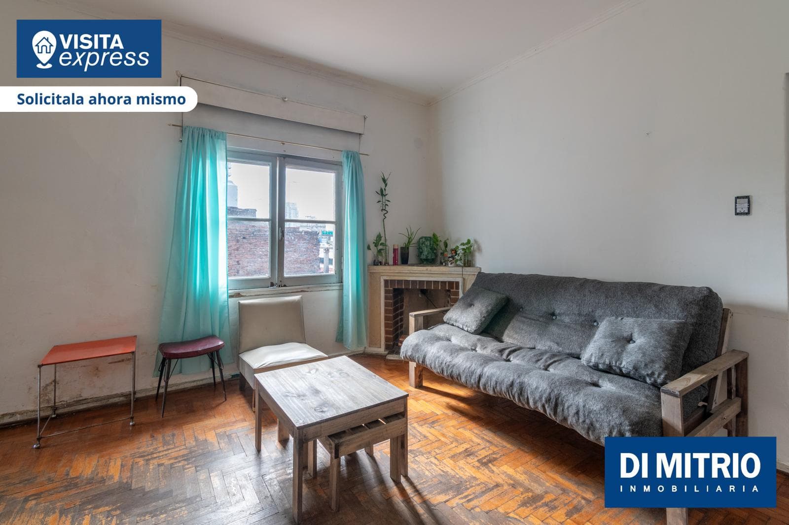 3-room apartment on Constitución Street with a utility room and balcony; no maintenance fees