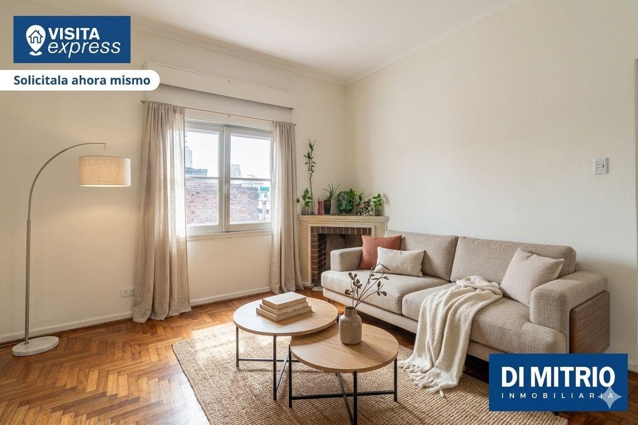 3-room apartment on Constitución Street with a utility room and balcony; no maintenance fees