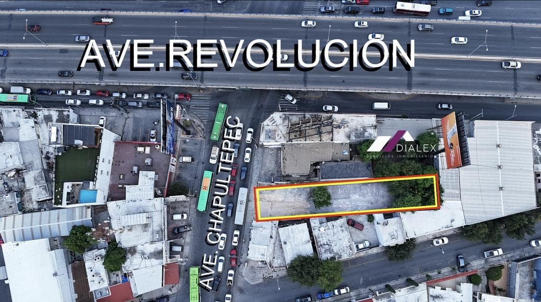 FOR SALE or FOR RENT: 527 m² commercial lot on Av. Chapultepec / Av. Revolución in Monterrey
