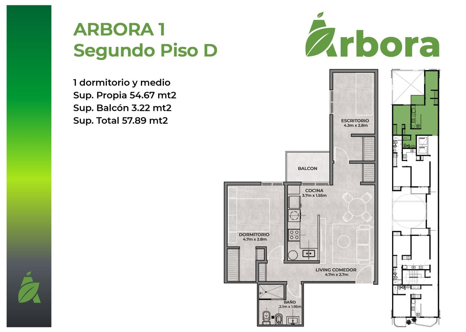 Financing for up to 5 years after delivery: 1 1/2-bedroom unit with balcony in Nueva Córdoba; Move-in: Dec. 27