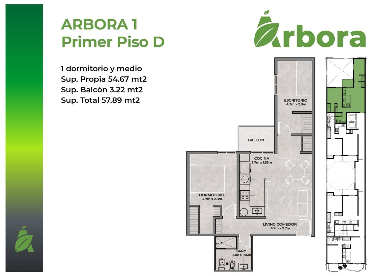 Financing for up to 5 years after delivery: 1 1/2-bedroom unit with balcony in Nueva Córdoba; Move-in: Dec. 27