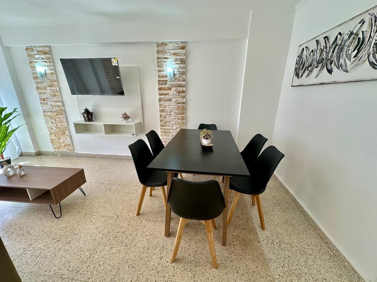 2-Room Apartment, Partially Renovated, Furnished, Side View of the Ocean