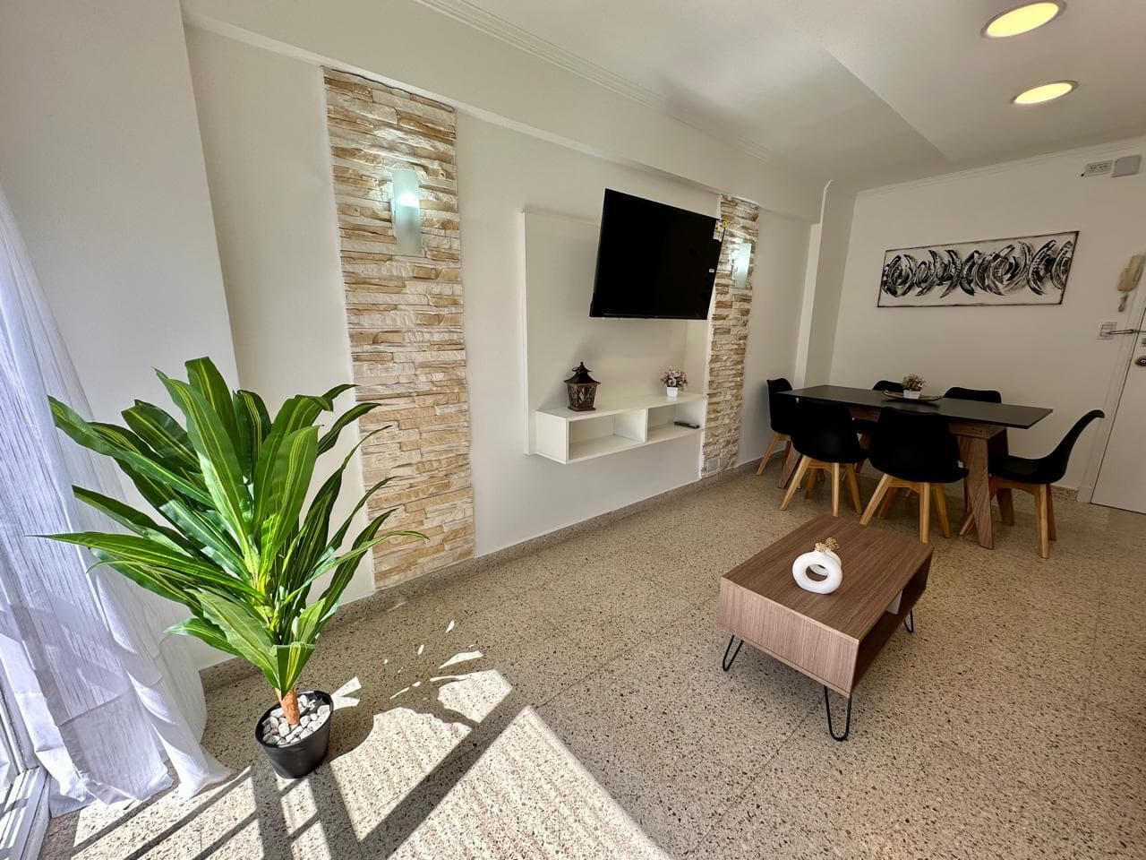 2-Room Apartment, Partially Renovated, Furnished, Side View of the Ocean