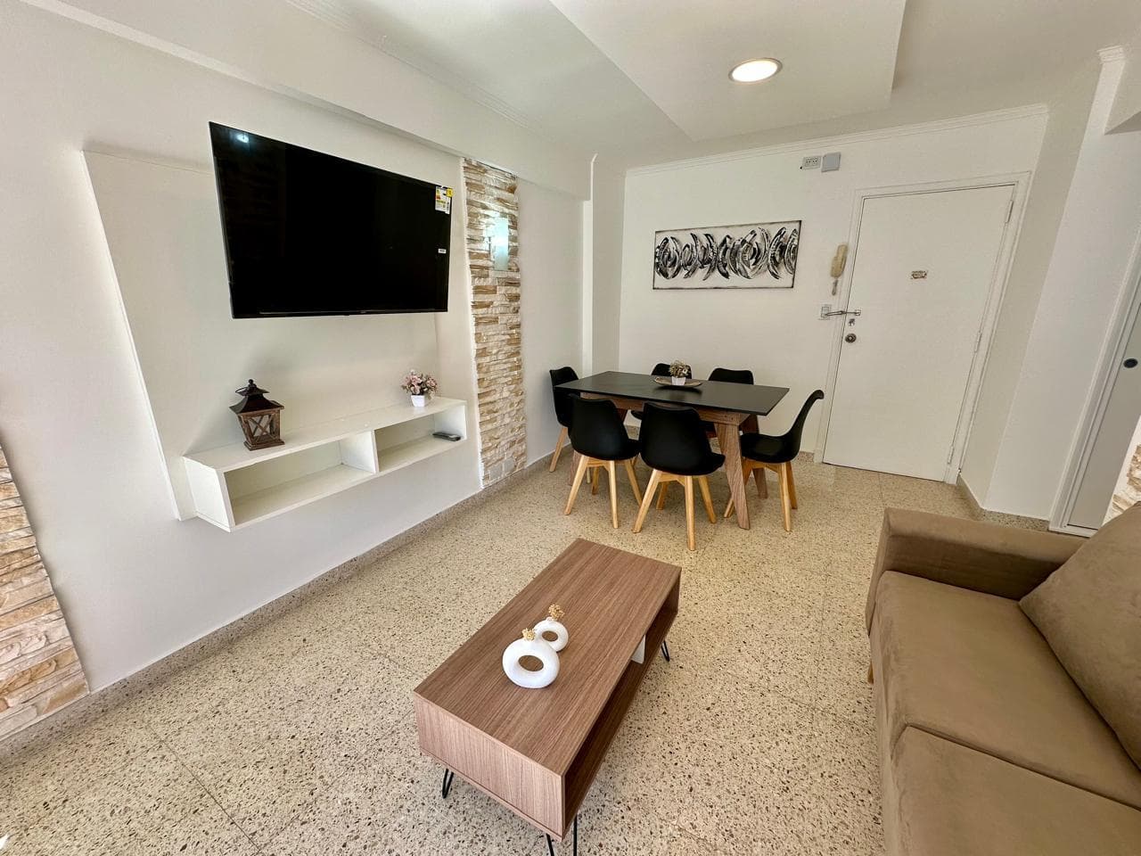 2-Room Apartment, Partially Renovated, Furnished, Side View of the Ocean