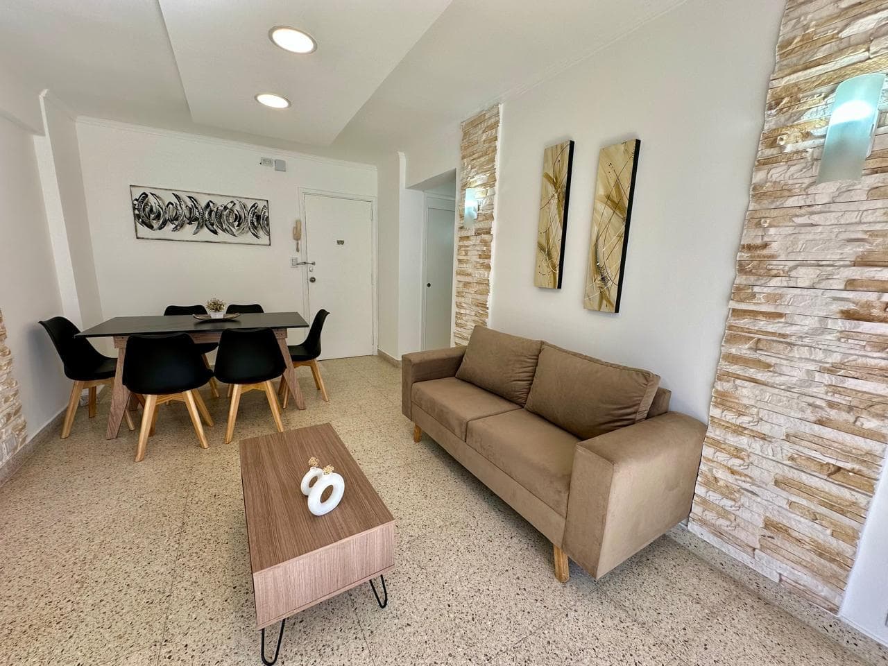 2-Room Apartment, Partially Renovated, Furnished, Side View of the Ocean