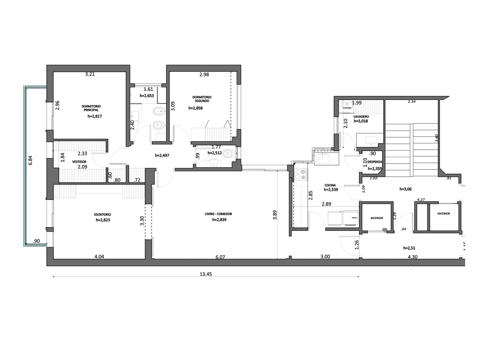 4-room apartment for sale with a balcony, 400 Montevideo Street, San Nicolás.